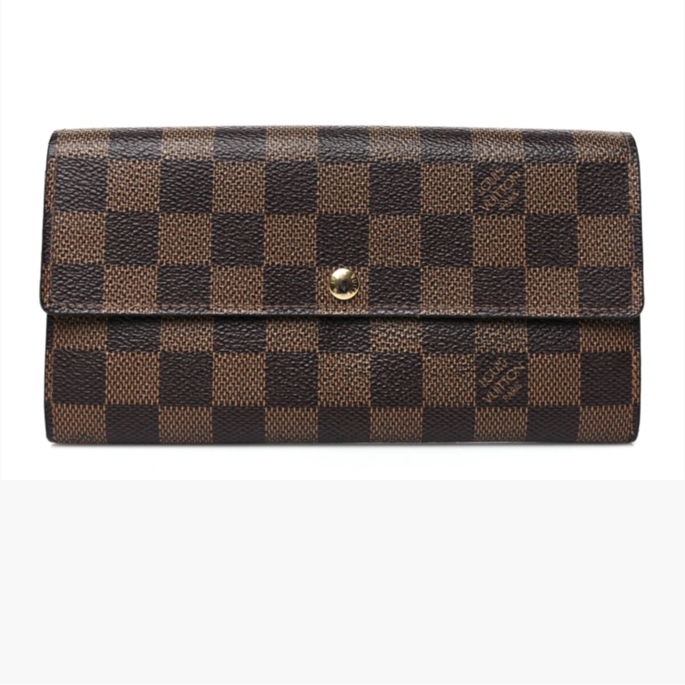AUTHENTIC Louis Vuitton Damier Ebene Portefeulle Sarah Long Wallet